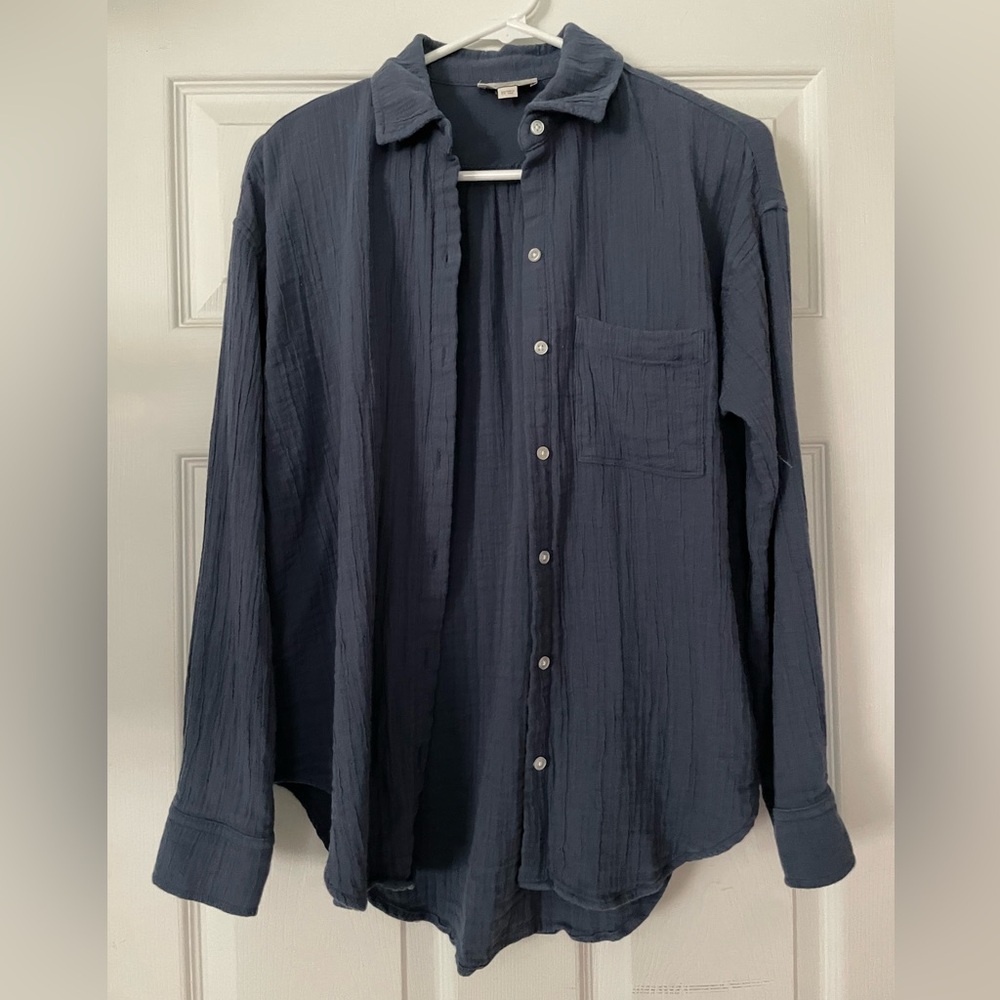 LOFT Dark-Grey-Blue Shirt